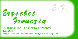 erzsebet franczia business card