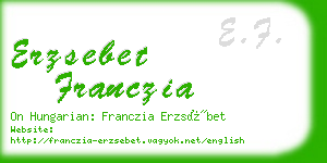 erzsebet franczia business card